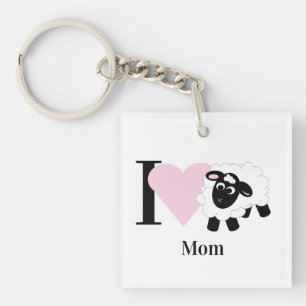 I love You Mum Cute Name Cartoon Keychain