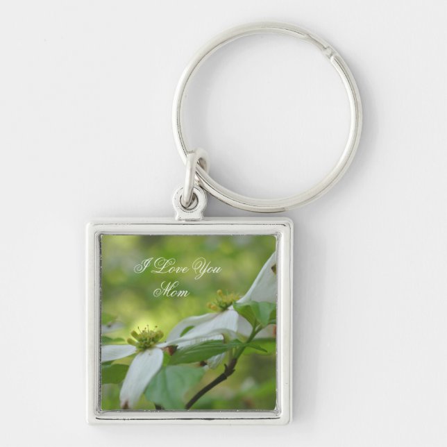 I Love You Mum Dogwood Flower Keychain (Front)