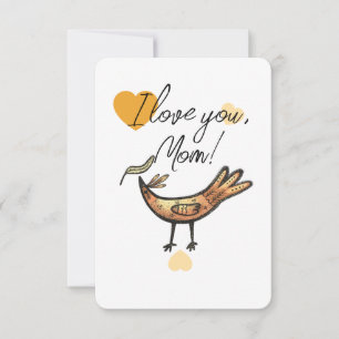 I love you Mum elegant Thank You Card