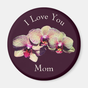 I Love You Mum Fancy Orchid Flowers  Magnet