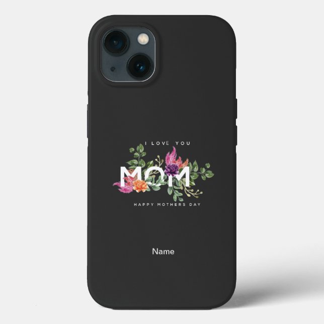 I Love You Mum Floral Design   Case-Mate iPhone Case (Back)