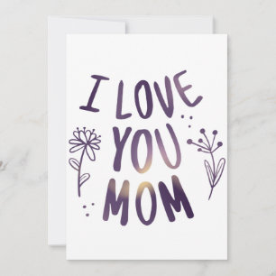 I Love You Mum Floral Mothers Day Gift Ideas Holiday Card