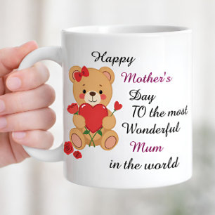 I Love You Mum Gift, Wonderful Mum Mother Gift Two-Tone Coffee Mug