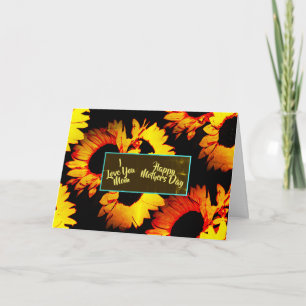 I Love You Mum, Happy Mothers Day Sunflowers Card