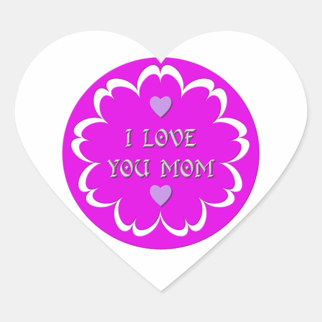 I love you mum heart sticker (Front)