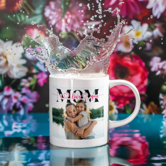 I Love You Mum Heart Typography Photo Coffee Mug