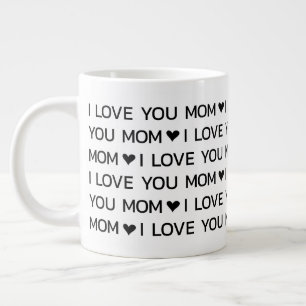 I Love You Mum Hearts Large Coffee Mug