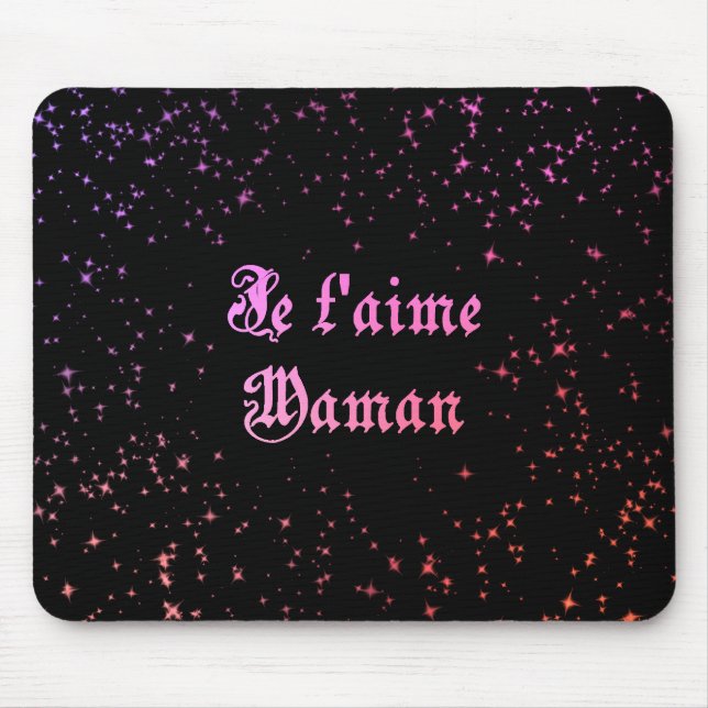 I love you Mum in French Mouse Mat (Front)