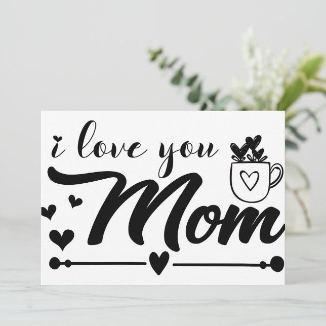 I Love You Mum Invitation (Standing Front)