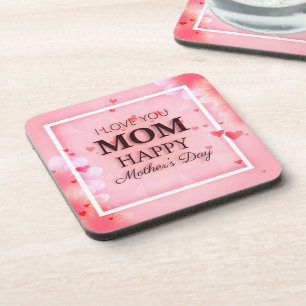 I Love You Mum Mother's Day Coaster