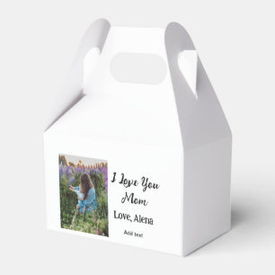 I love you mum mother's day elegant add photo text favour box