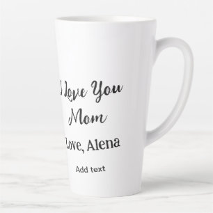 I love you mum mother's day elegant add photo text latte mug