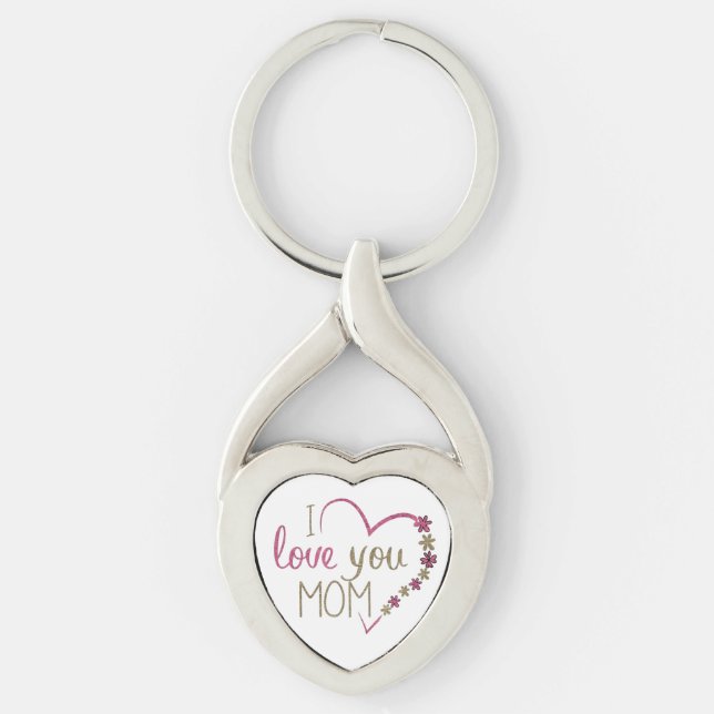 I Love You Mum Mother's Day  Keychain (Front)