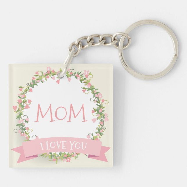 I Love You Mum Mother's Day Keychain (Back)