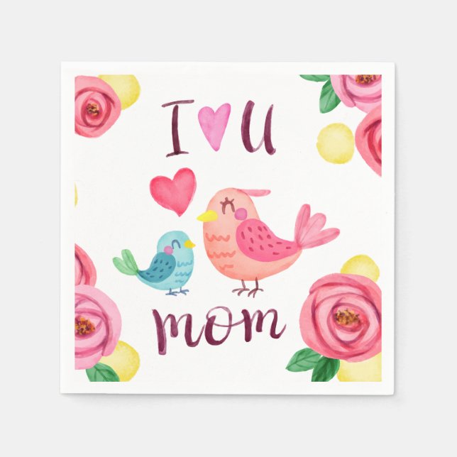 I Love You Mum Mother's Day | Napkin (Front)