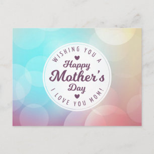 I Love You Mum Mother's Day Postcard