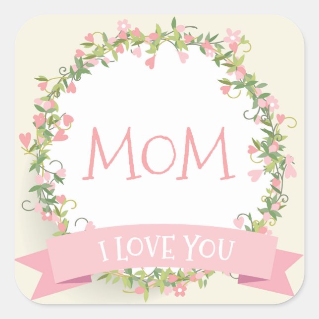 I Love You Mum Mother's Day Sticker Seal (Front)