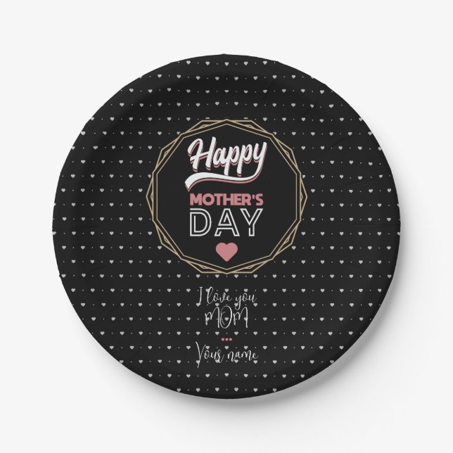 I love you mum paper plate (Front)