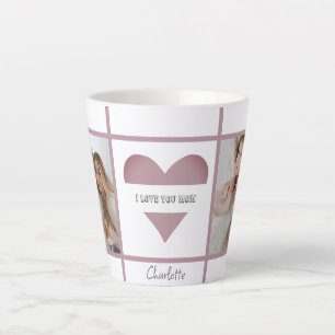 'I Love You Mum' Personalised Photos Latte Mug