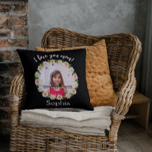 I love you mum photo name flower border