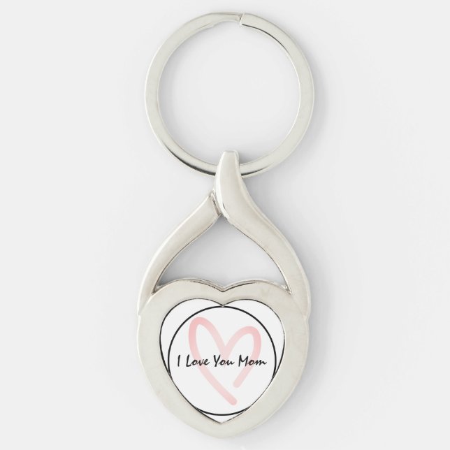 I Love You Mum Pink Heart  Key Ring (Front)