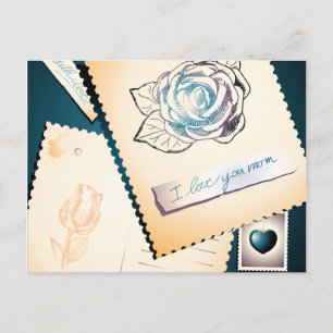 I love you mum, postcard