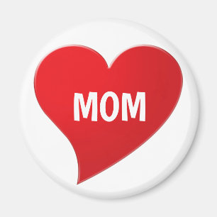 I Love You Mum, red heart white letters cute Magnet