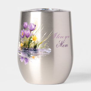 I love you Mum Spring Crocuses and Lily
