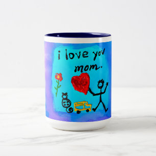 I Love You Mum Two-Tone Coffee Mug