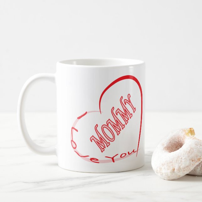 I Love You Mummy Design Coffee Mug (With Donut)