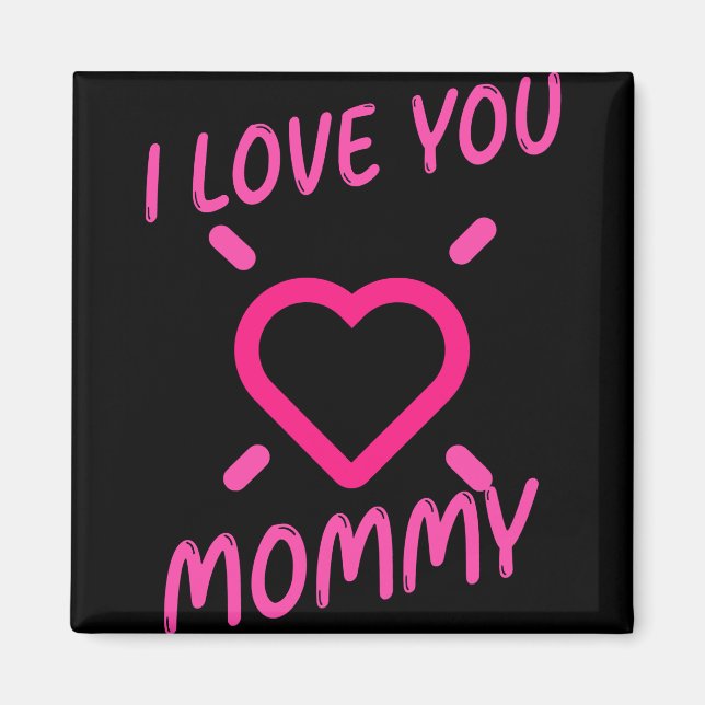 I Love You Mummy with Pink Heart Clipart    Magnet (Front)
