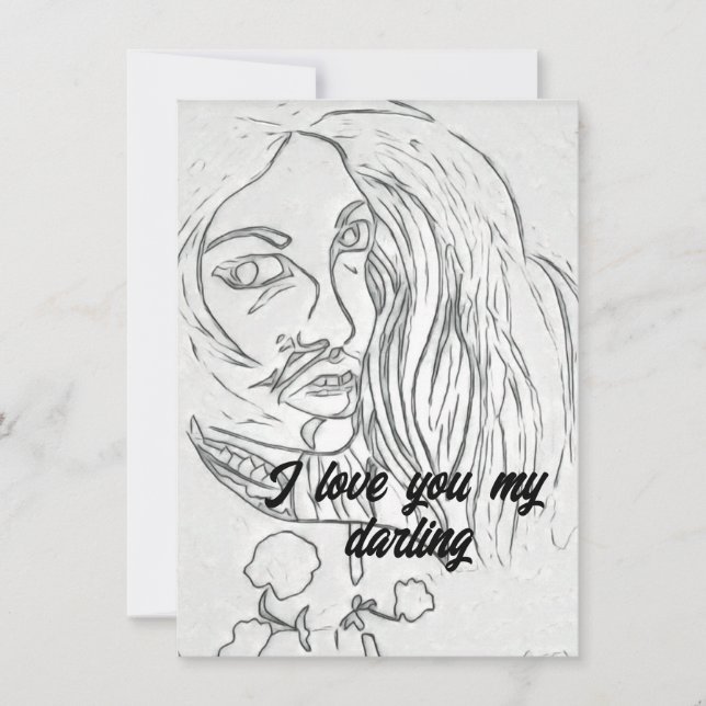 I love you my darling, romance card (Front)