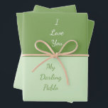 I Love You My Darling Wrapping Paper Sheet<br><div class="desc">I Love You My Darling, design by Dreaming Cocoon. Express your love in a gentle way and with subtle colours. Two different shades of pretty green sage colours with sweet and elegant script. Order yours today for Valentine's Day, Wedding, Birthday, Christmas and many more beautiful reasons. Easy personalised, just add...</div>