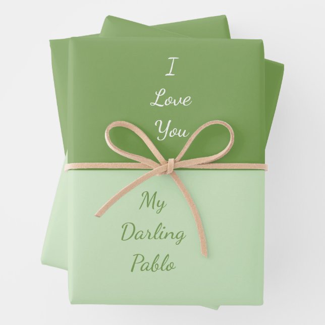 I Love You My Darling Wrapping Paper Sheet (In situ)