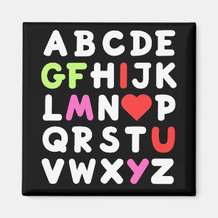 I Love You My Gf ABC Alphabet Valentines Day Gifts Magnet
