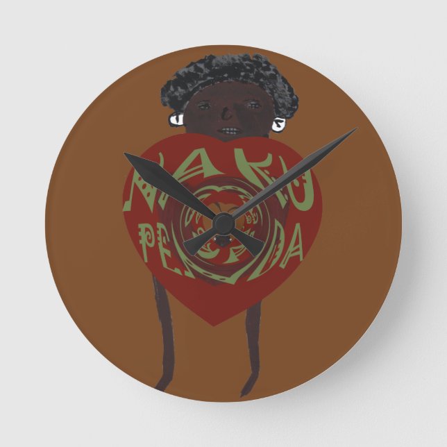 I love You! Nakupenda Sana Round Clock (Front)