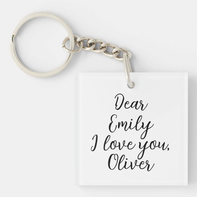  I Love You Name Template Key Ring (Front)