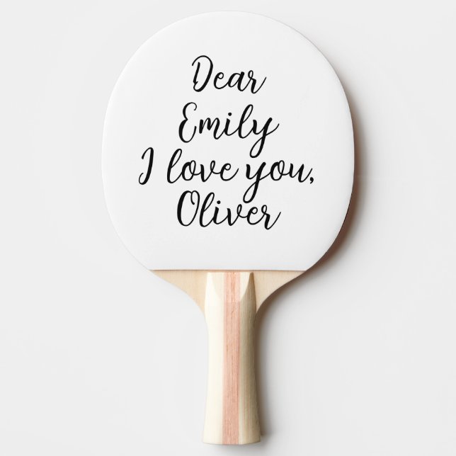  I Love You Name Template Ping Pong Paddle (Front)