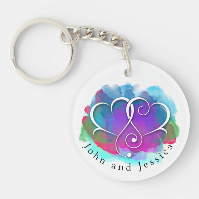 I Love You Note Card Design Key Ring (Front)