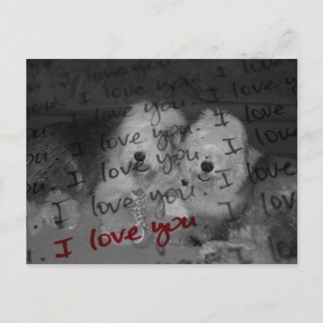 I love you, Old English Sheepdog postcard! Postcard (Front)
