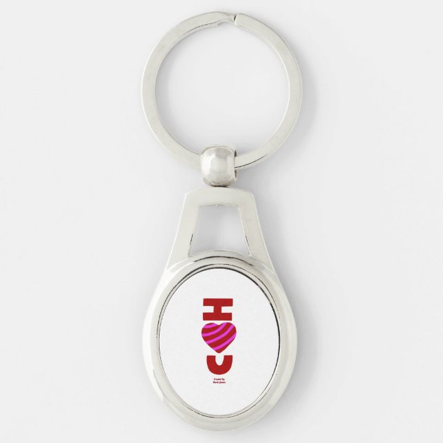 I Love You Oval Keychain (Front)