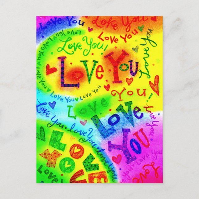 I LOVE YOU Painting Postcard (Front)