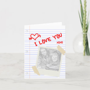 i love you paper card