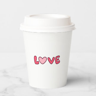 "I Love You" Paper Cup, Romantic Disposable Cup