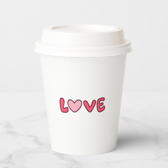 "I Love You" Paper Cup, Romantic Disposable Cup (Front)