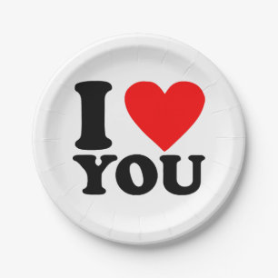 I Love You Paper Plate