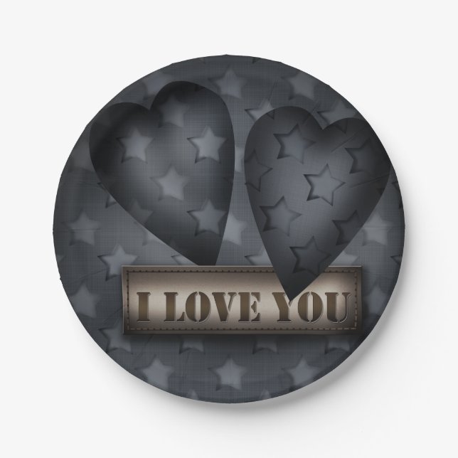 I love you paper plate (Front)