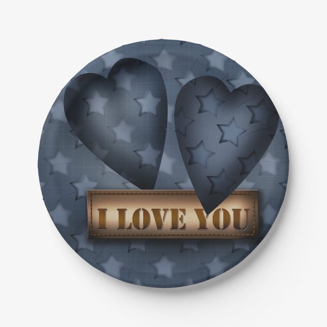 I love you paper plate (Front)