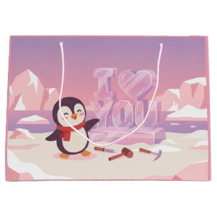 I Love You Penguin Gift Bag - Large