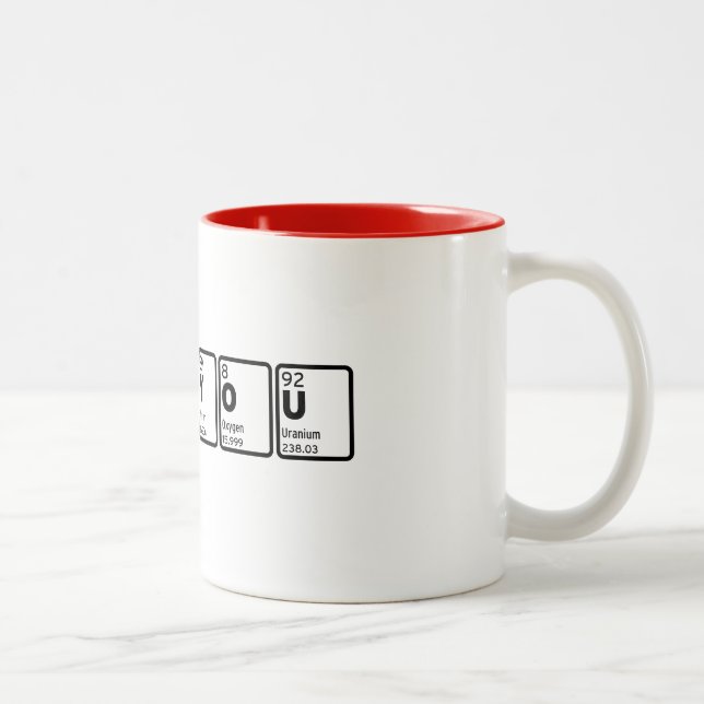 I Love You - Periodic Table Two-Tone Coffee Mug (Right)